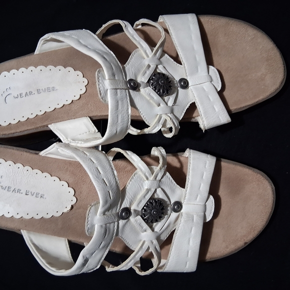 Oakley White Strappy Slide Sandals - Picture 2 of 7